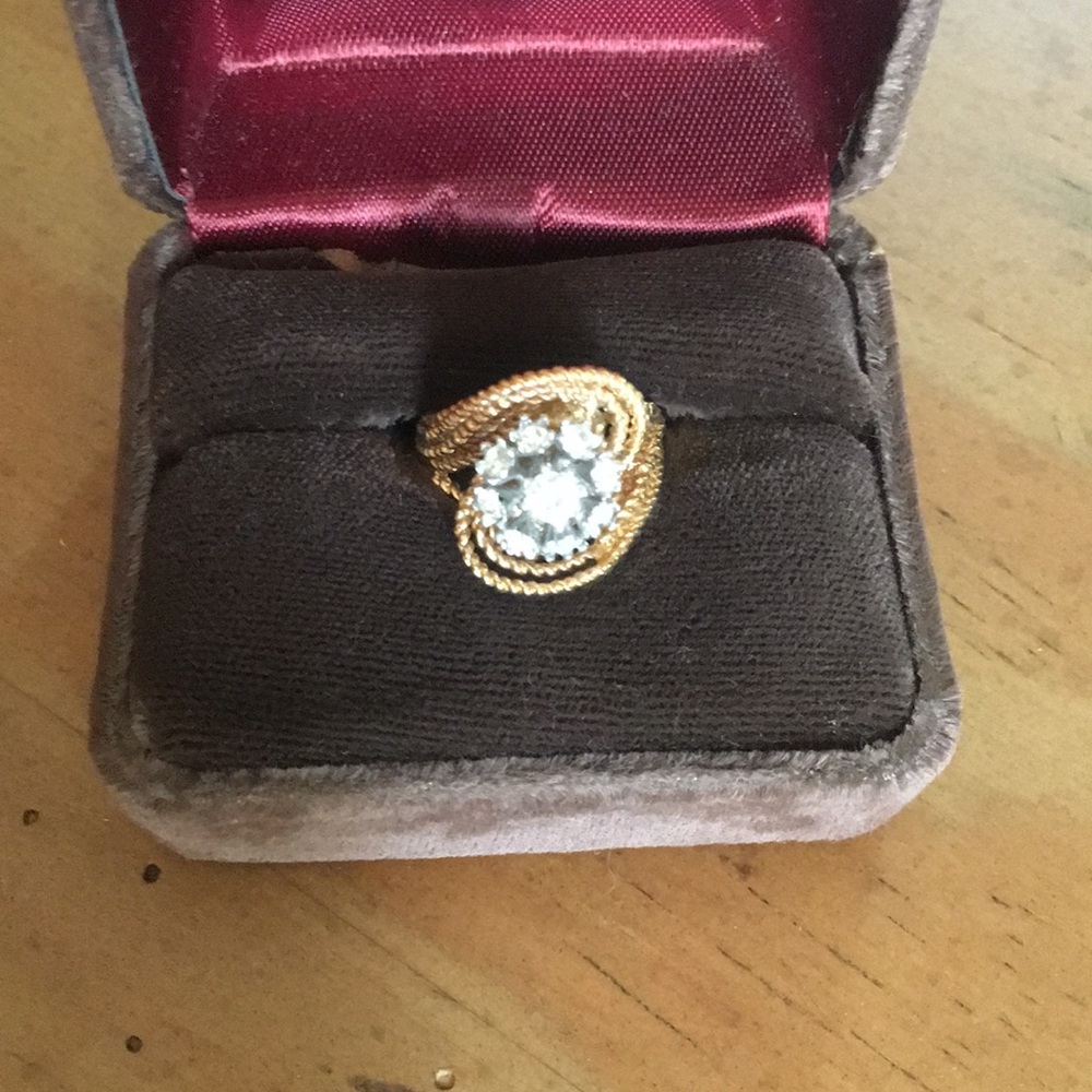 Rhinestone Cluster Ring - image 1